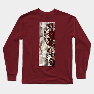 Geometric Pattern of Stracciatella Cream with Caramel Long Sleeve T-Shirt